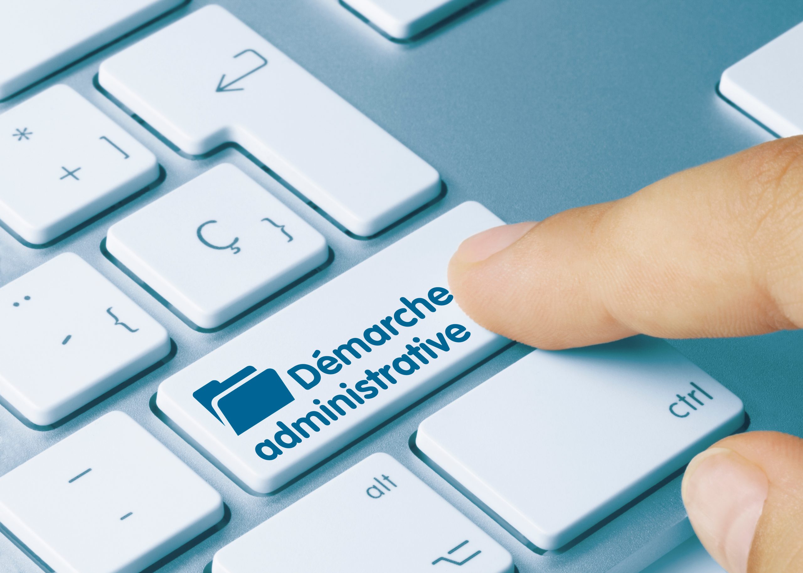 Bouton démarches administratives sur un clavier