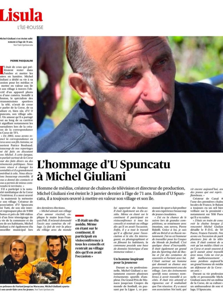 L&rsquo;hommage de Speluncatu à Michel Giuliani